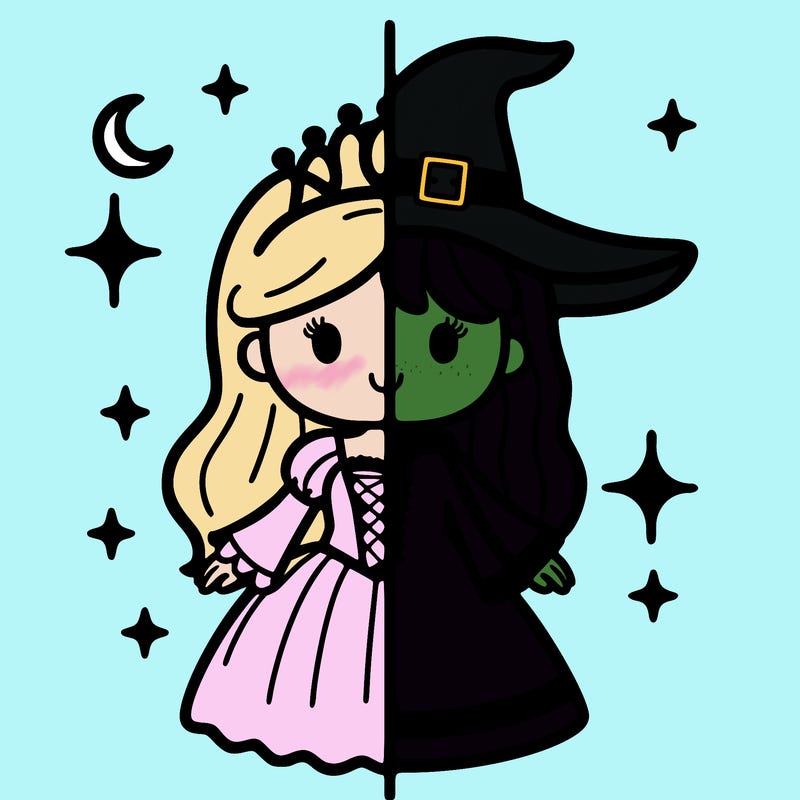 split princess and witch