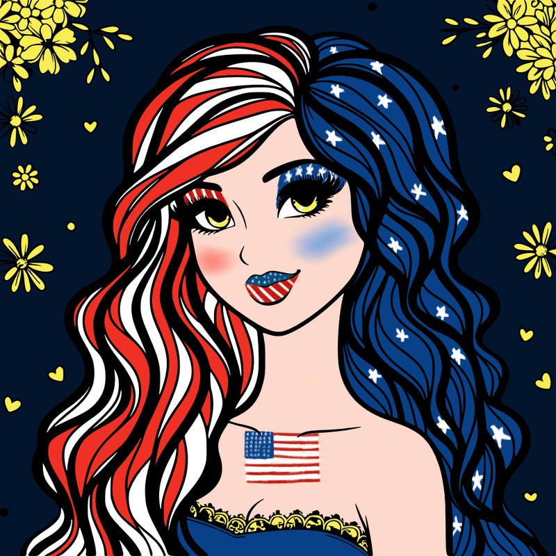 pretty woman with long wavy hair