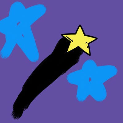 a shooting star in the sky