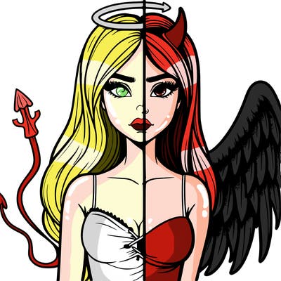 devil vs angel realistic girl