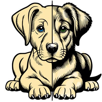 realistic dog split picture