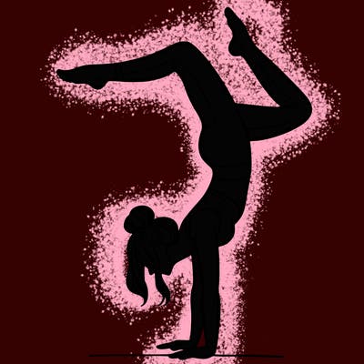 a woman doing a handstand