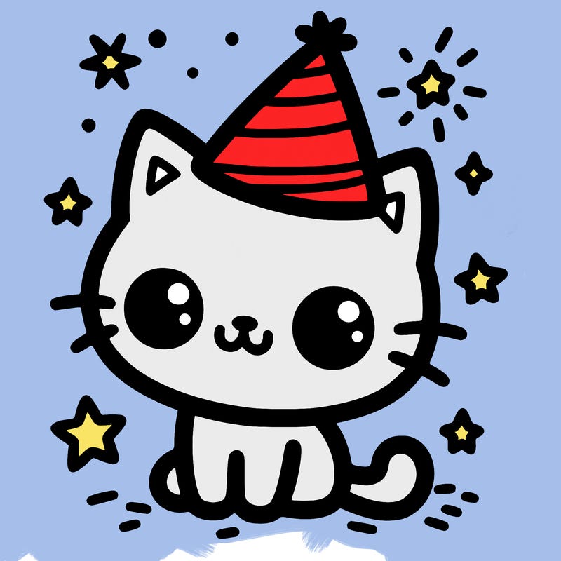 cat with party hat