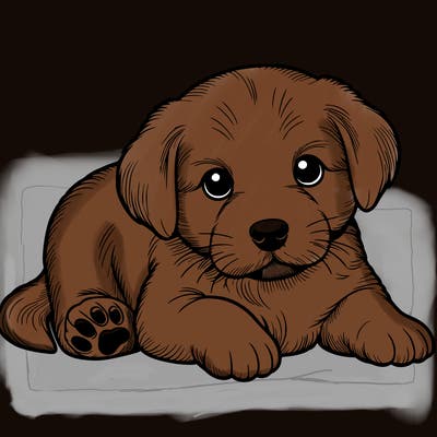 a cute realistic puppy