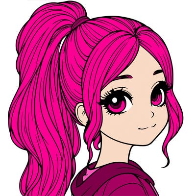 realistic girl with a high pony