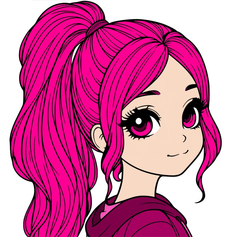 realistic girl with a high pony