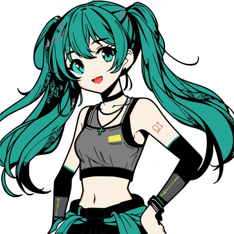 anime girl wearing crop top