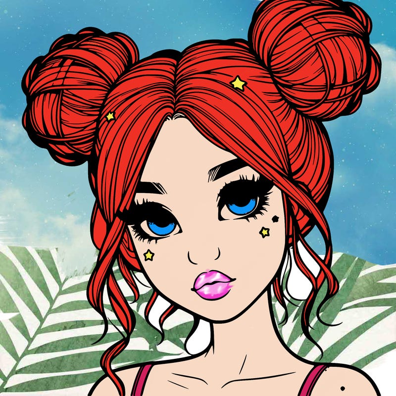 realistic girl with space buns