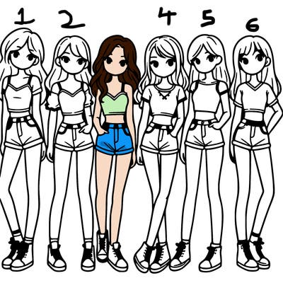 a group of girls wearing crop tops and shorts