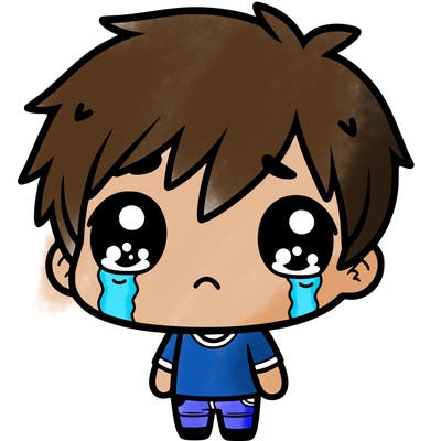 sad kwaii boy