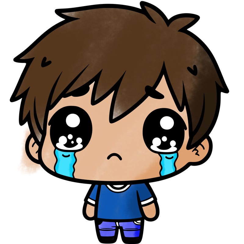 sad kwaii boy