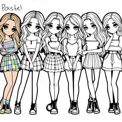 a group of girls realistic