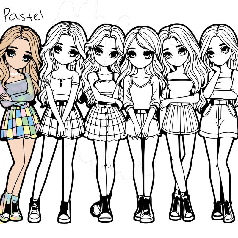 a group of girls realistic