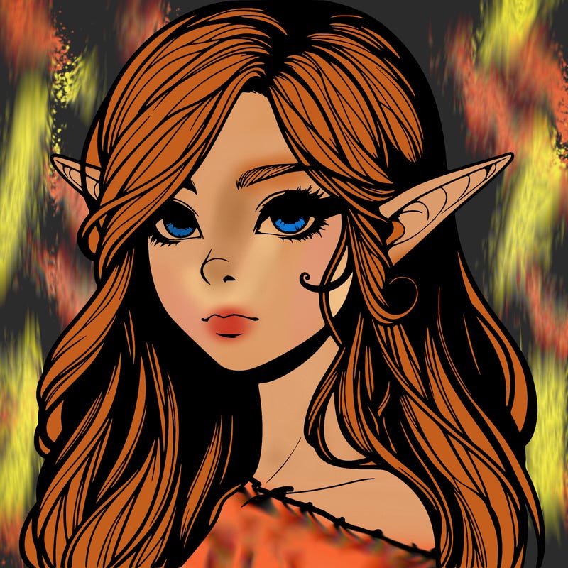 elf girl realistic dark fantasy