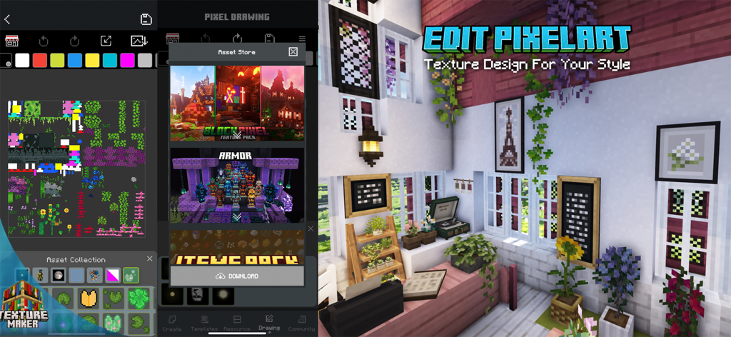 Interface for editing Minecraft textures and downloading custom resource packs