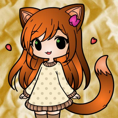 girl with cat ears and tail