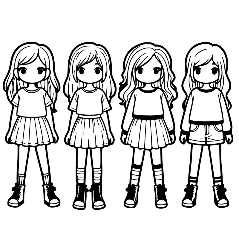 four girles standing