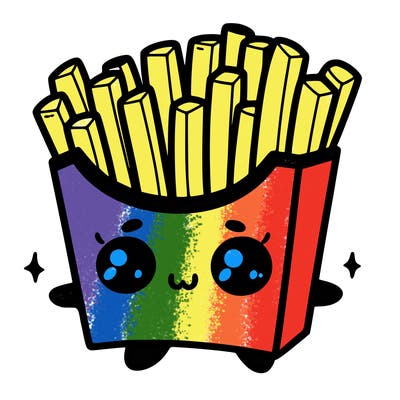 a cute. french fries