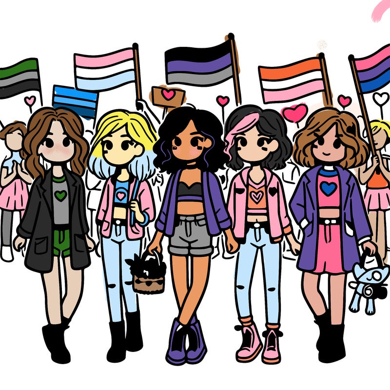 girls at pride parade