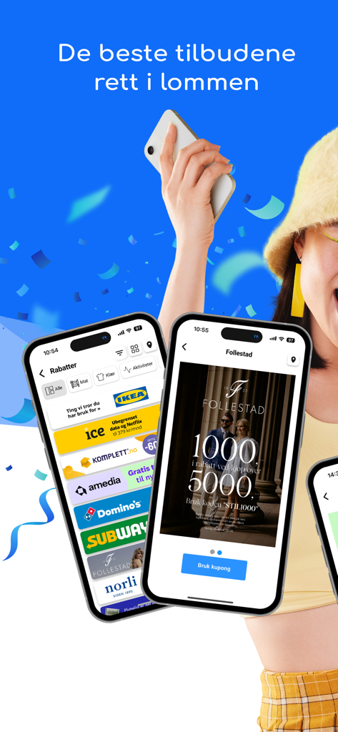 Studentkalender app - Studentkalender app interface showing various student discounts and coupons on a smartphone