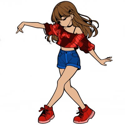 realistic girl danceing