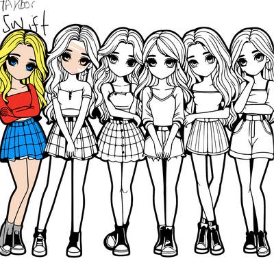 a group of girls realistic