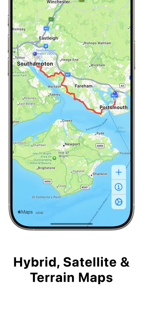 TrailWay: GPX Hiking Companion - La aplicación TrailWay muestra una ruta de senderismo GPX roja en un mapa detallado