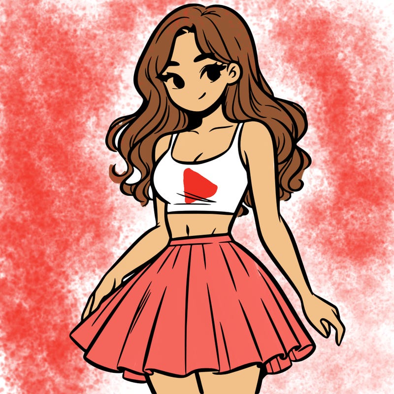 woman in a skirt and crop top