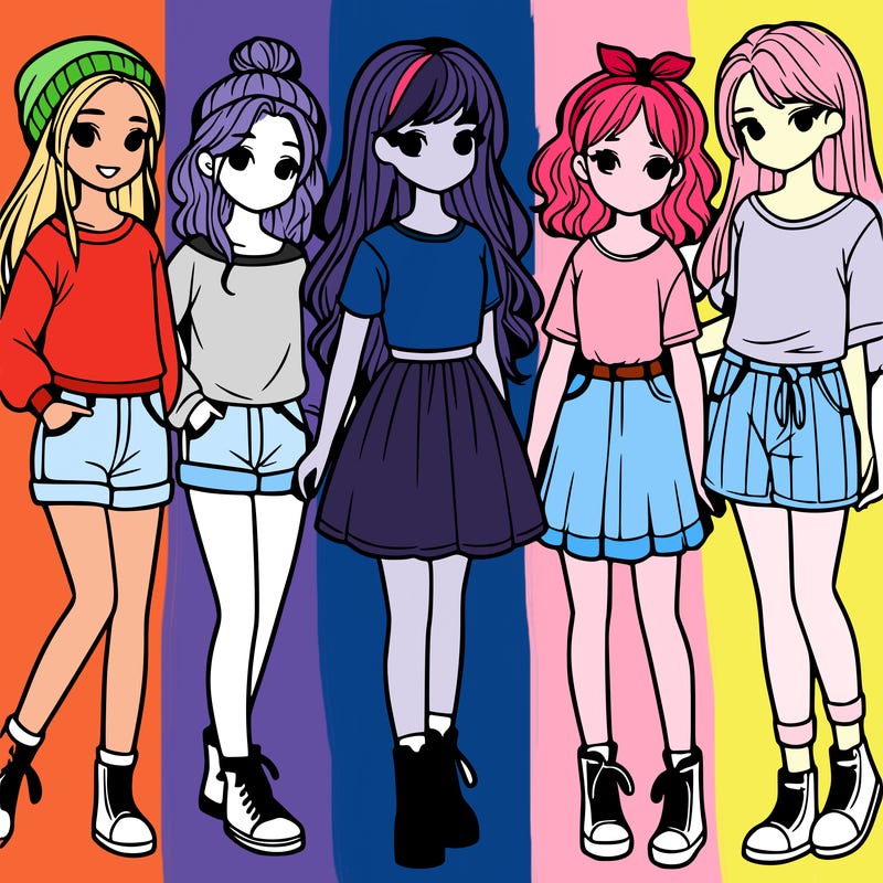 a group of five girls