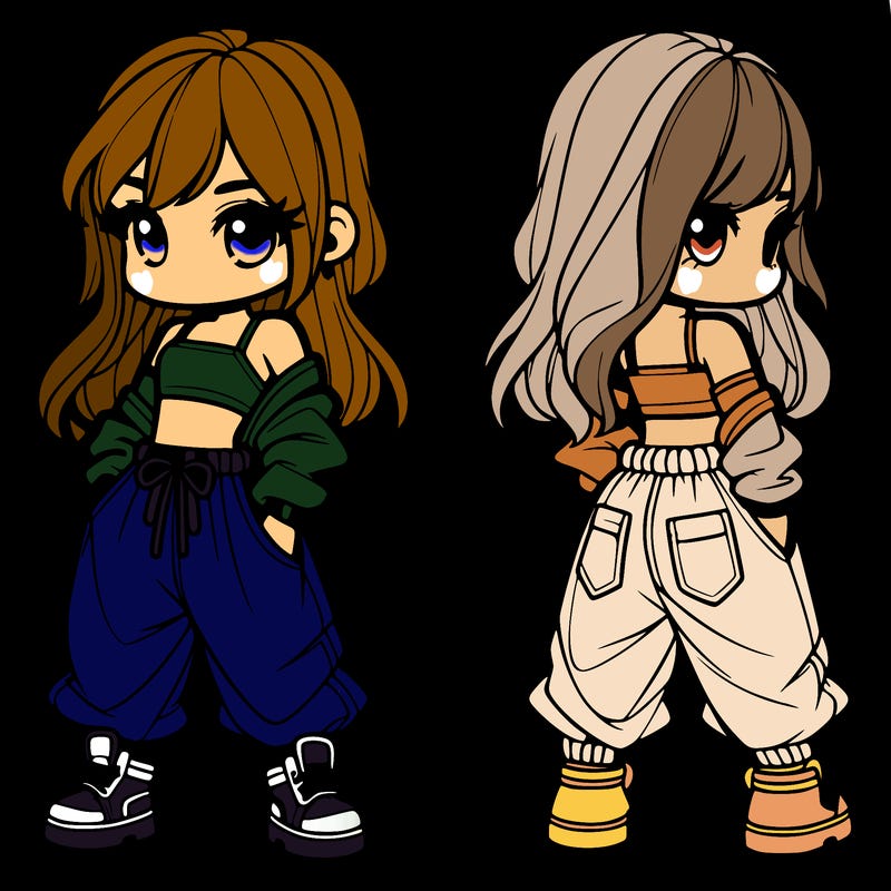 girl in crop top and baggy pants