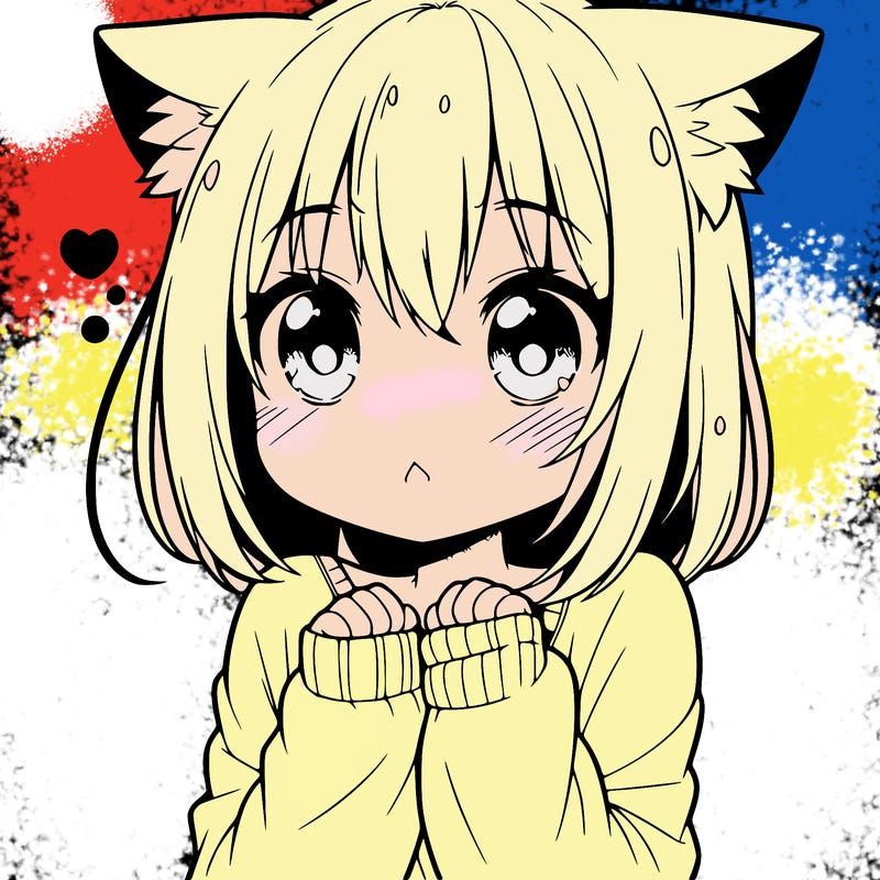 shy anime catgirl
