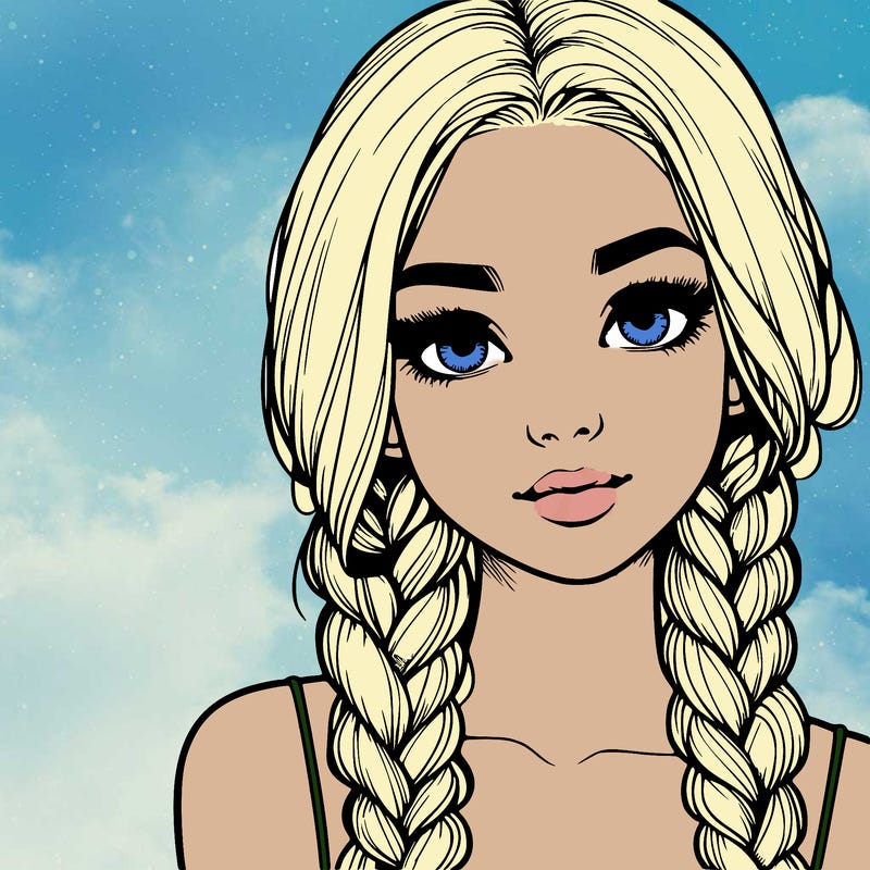 realistic girl with braids
