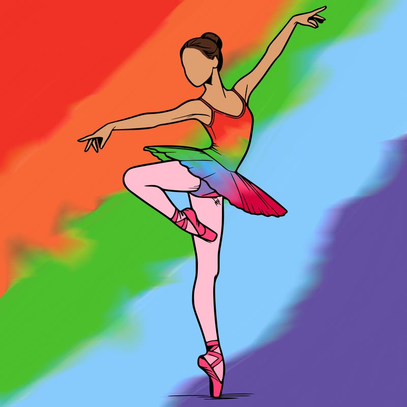 realistic person doing ballet
