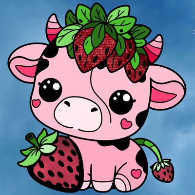 cute strawberry cow