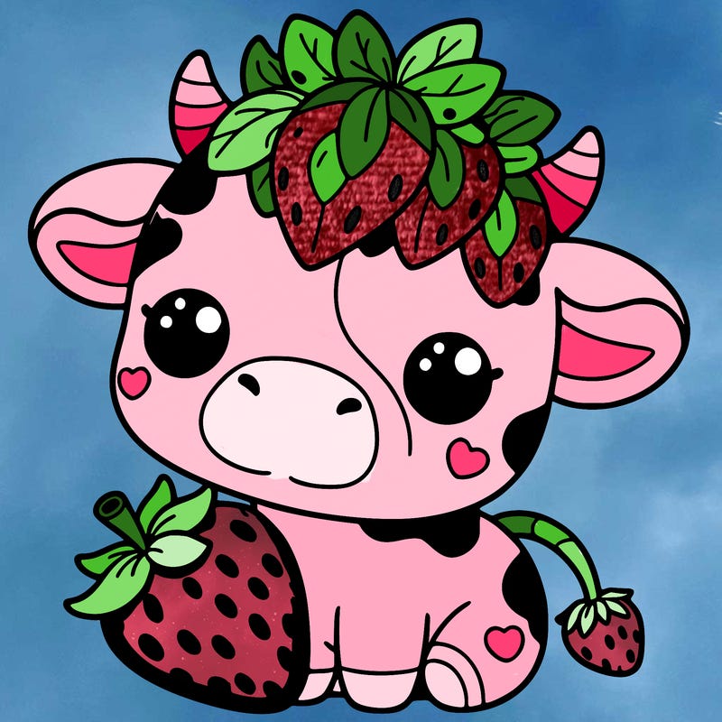 cute strawberry cow