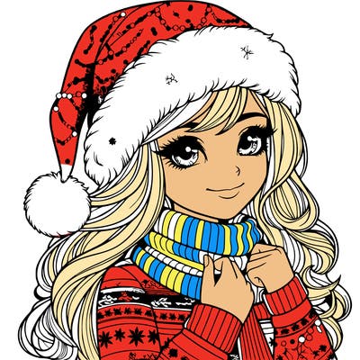 realistic christmas girl