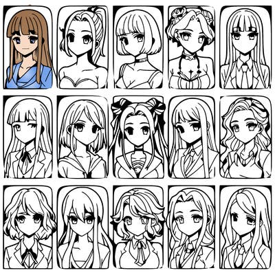 girls that look diffrent anime