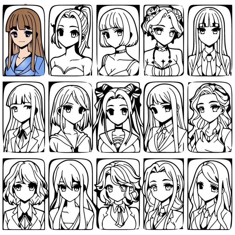 girls that look diffrent anime