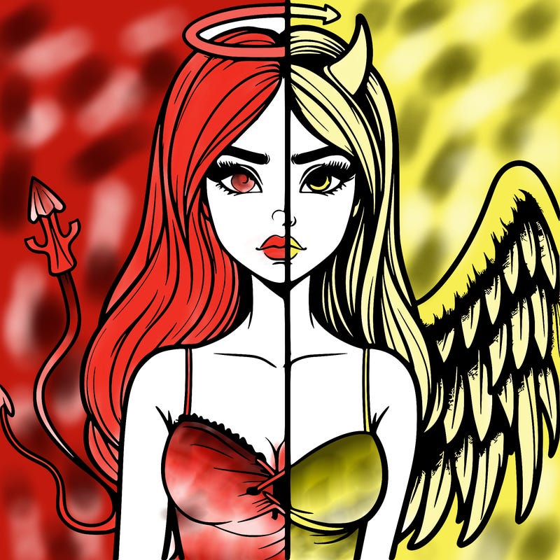 devil vs angel realistic girl