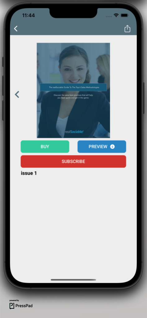 Sales Expert Insights - Sales Expert Insights app screenshot showing the cover of the realSociable Guide To The Top 6 Sales Methodologies with purchase and preview options.