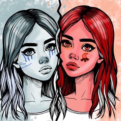 realistic girl split