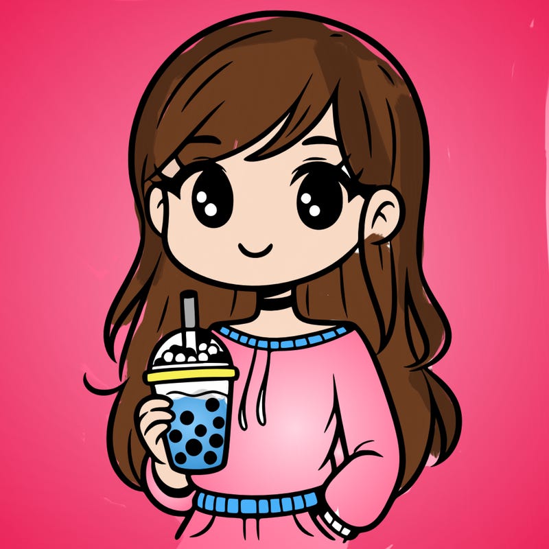 girl with boba tea