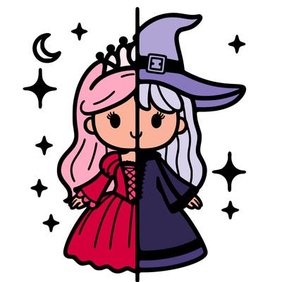 split princess and witch