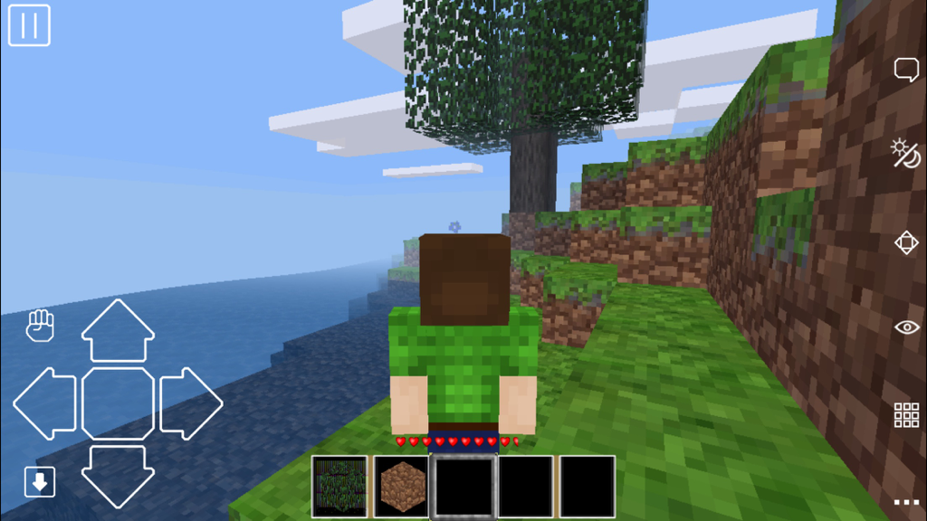Freeworld 2 - Third person view of a character in the blocky world of Freeworld 2 sandbox game.
