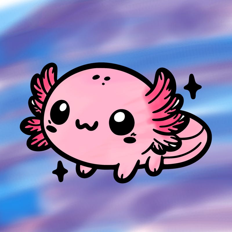 cute easy baby axolotl