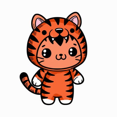 cute kitty in a scary tiger costume