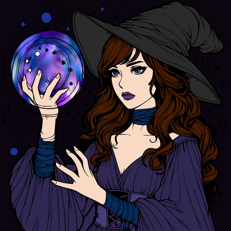 realistic women sorcerer using magic