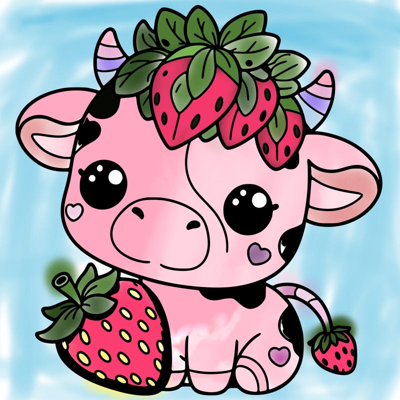 cute strawberry cow