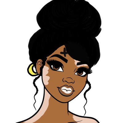 beautiful black woman with an up do hairstyle