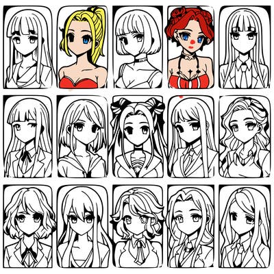 girls that look diffrent anime